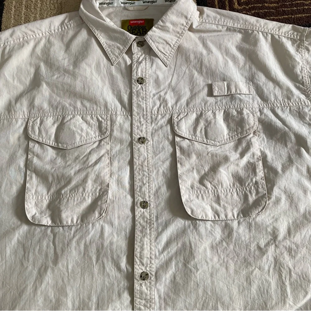 Wrangler Hero Outdoor Gear Button Up Shirt Short Sleeve Men's Sz 2XL Fishing - Picture 3 of 12